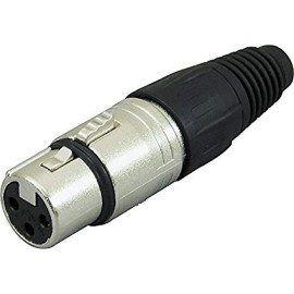 Conector XLR, 3 Contactos, Hembra, Montaje de cable, Contactos con Recubrimiento de Plata, Metal