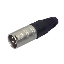 Conector XLR, 3 Contactos, Macho, Montaje de cable, Contactos con Recubrimiento de Plata, Metal