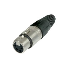 Conector XLR, 4 Contactos, Hembra, Montaje de cable, Contactos con Recubrimiento de Plata, Metal